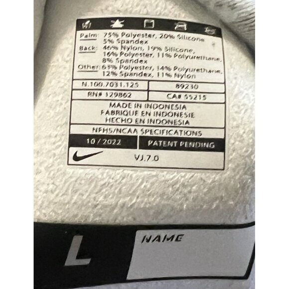 Nike Vapor Jet 7.0 Football Gloves White Purple Size Large NWT - Picture 6 of 6